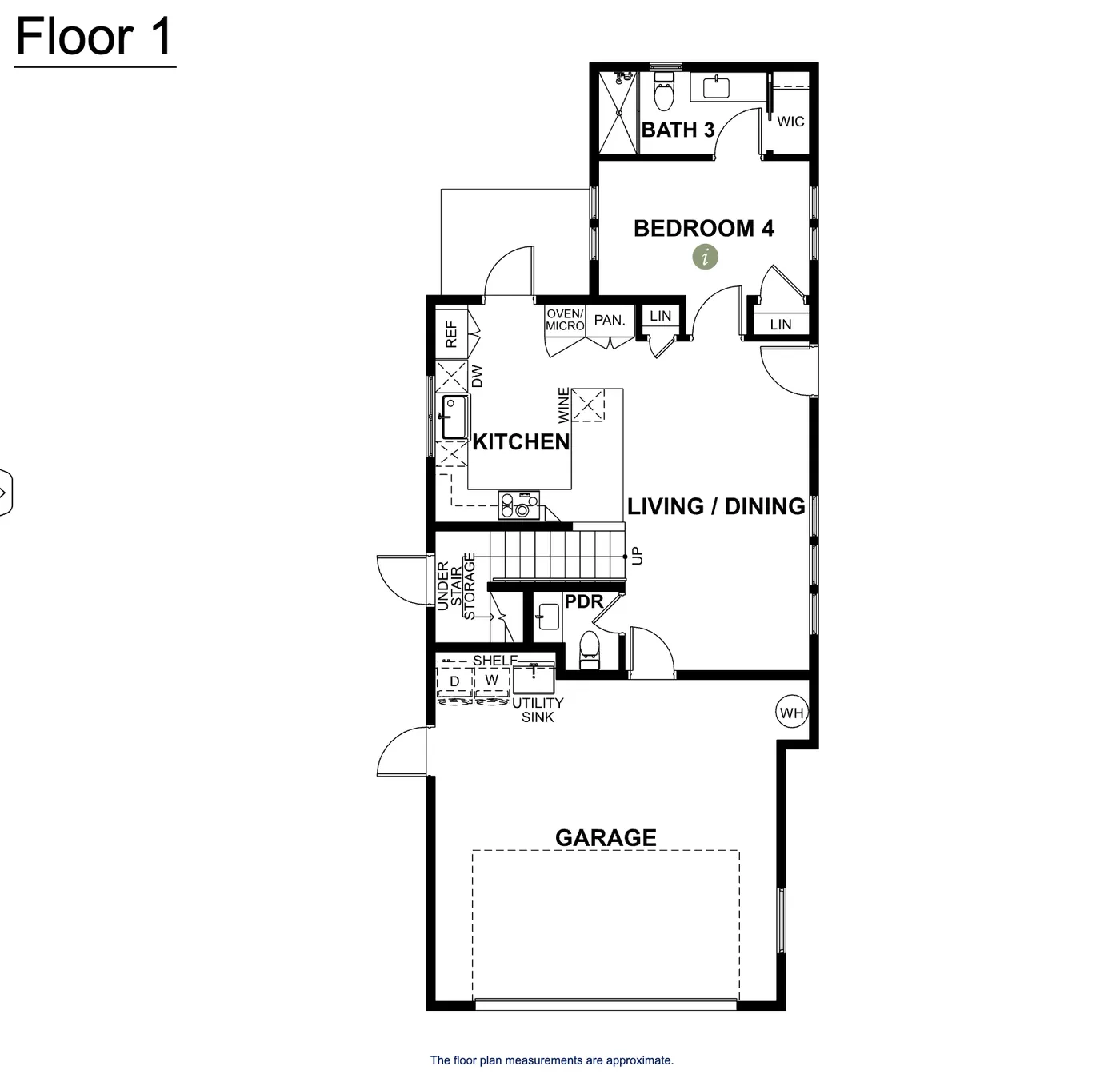 Villa floor plan — Floor 1, enlarged