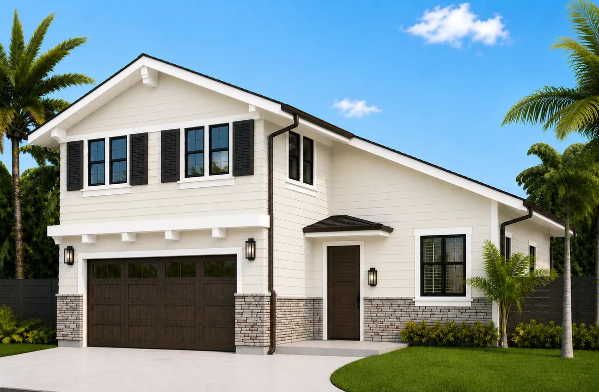 Rendering of the Manor home design at Aria Lane Mānoa
